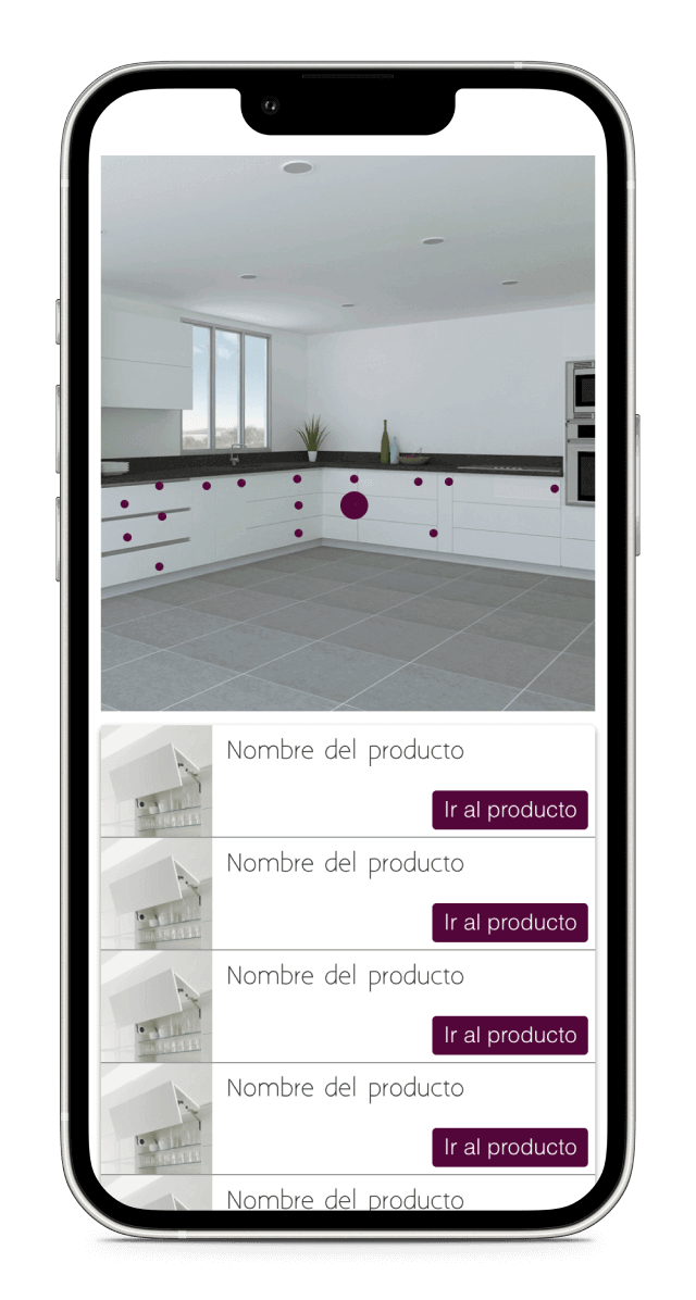 Interactive kitchen on an iPhone.