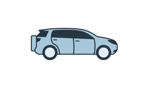 An icon depicting an SUV.