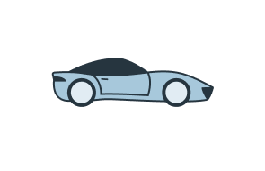 An icon depicting a sports car.