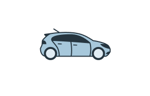 An icon depicting a hatchback.