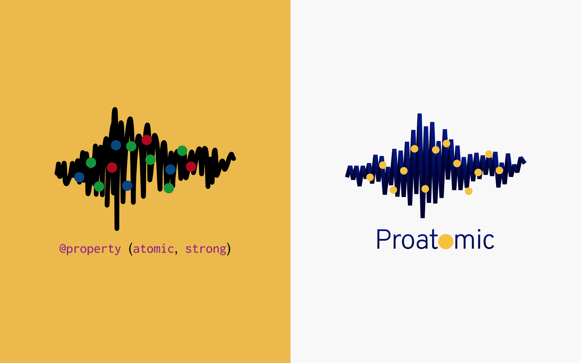 Proatomic's logo before and after.